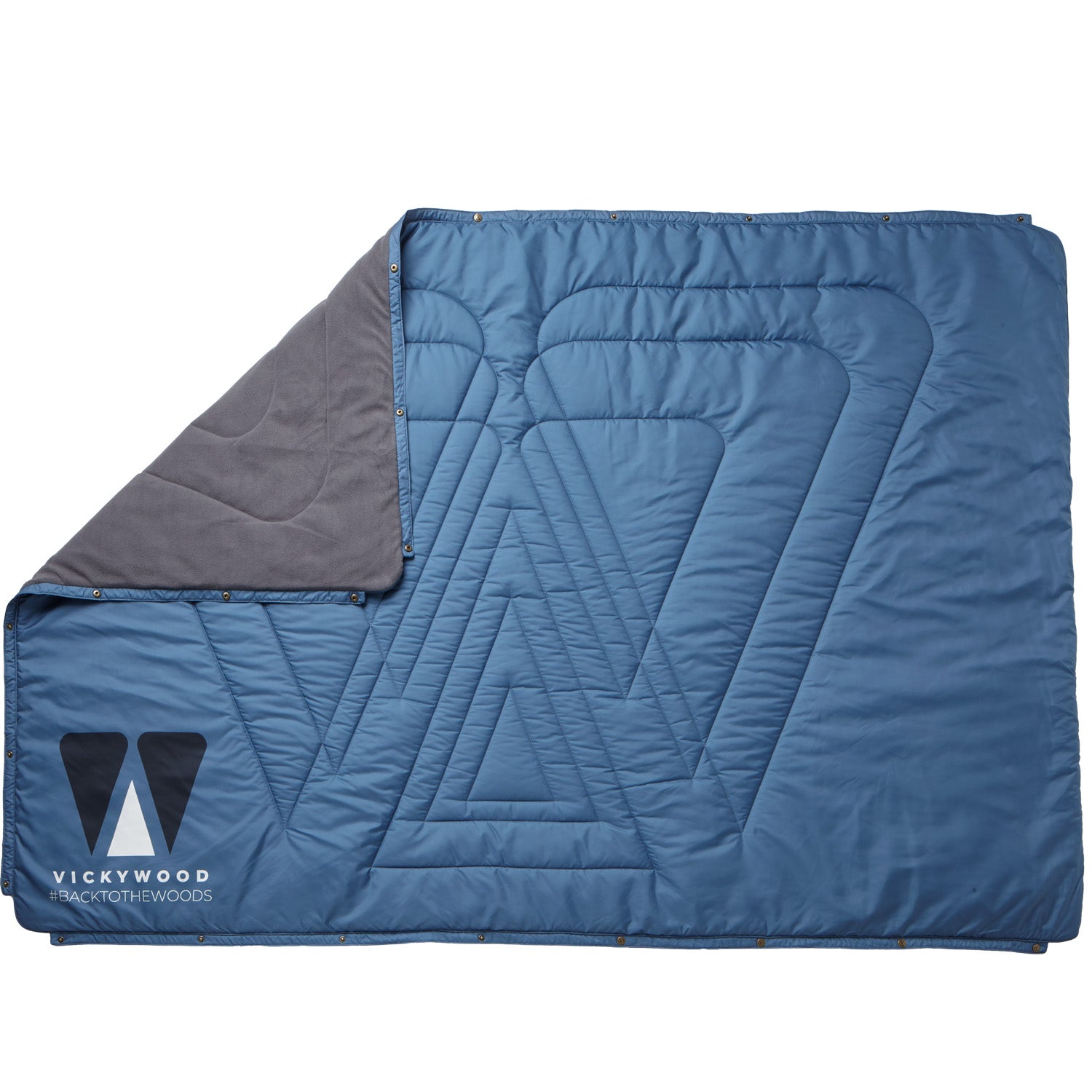 VOITED x VICKYWOOD Fleece Decke MOUNTAIN BLUE