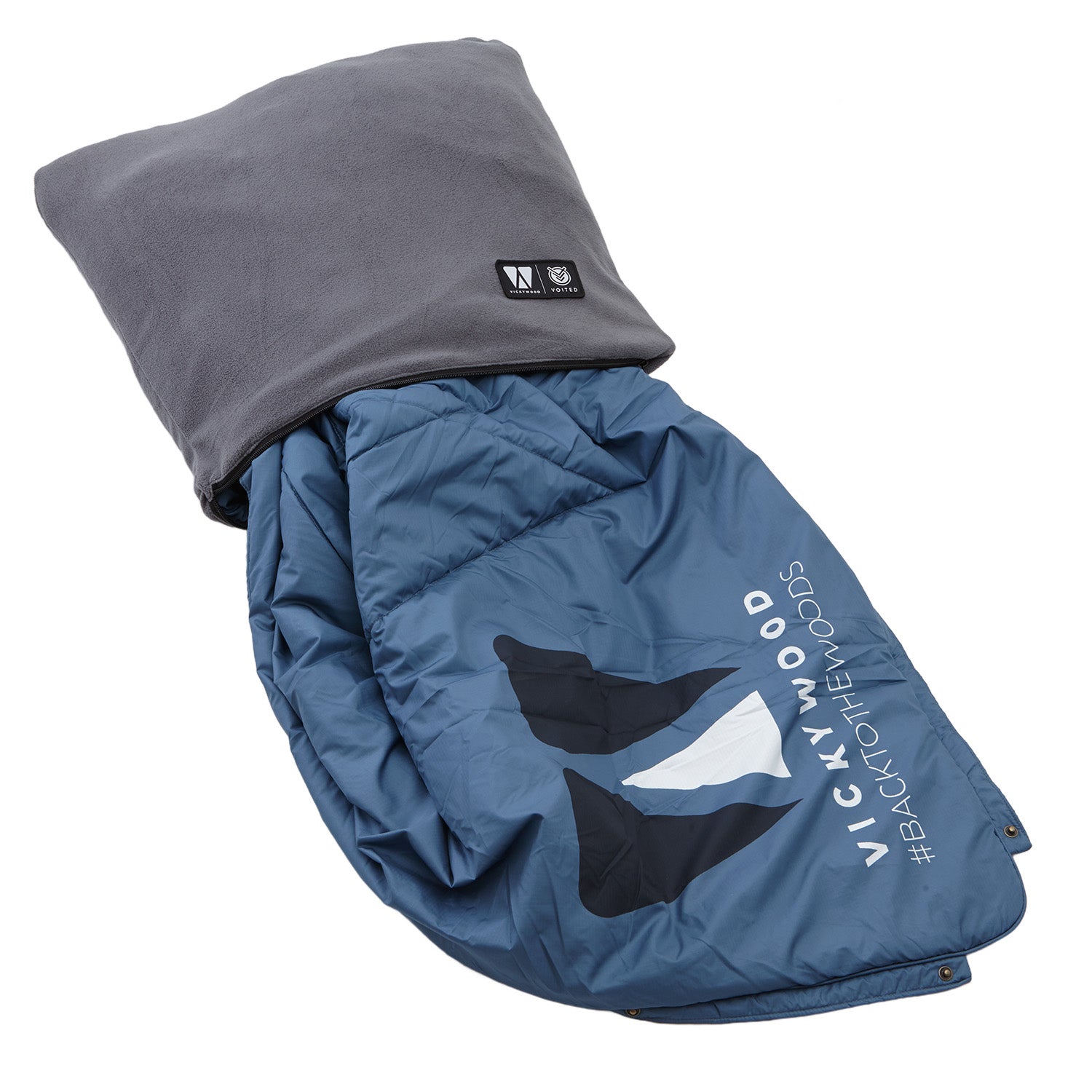 VOITED x VICKYWOOD Fleece Decke MOUNTAIN BLUE